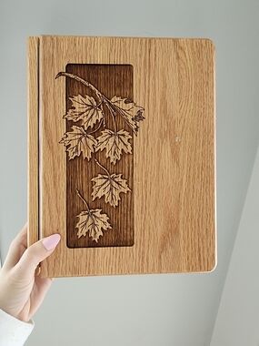 Wooden Living Hinge, 3-ring Binder With Laser Engraved Detailing